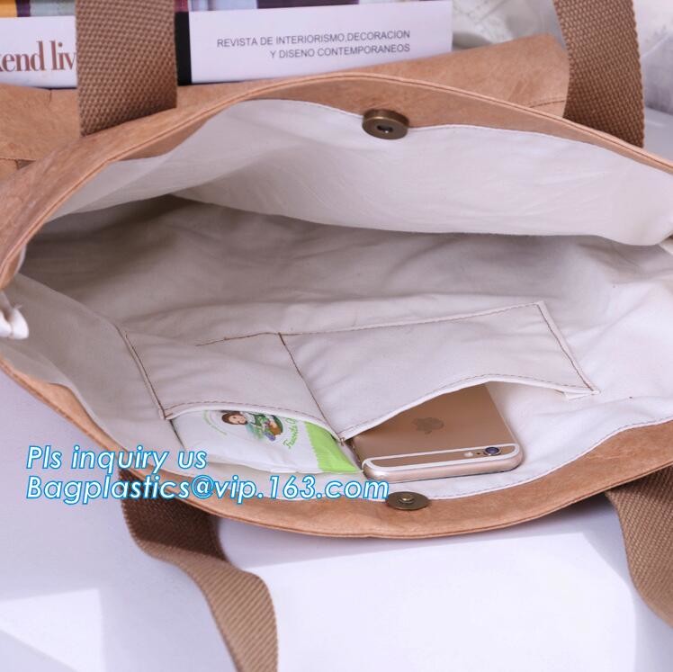 Cheap Lightweight Cheap Brown Custom Made Print Logo Water-proof Tyvek Paper Tote Shopping Bageco reusable promotion gif