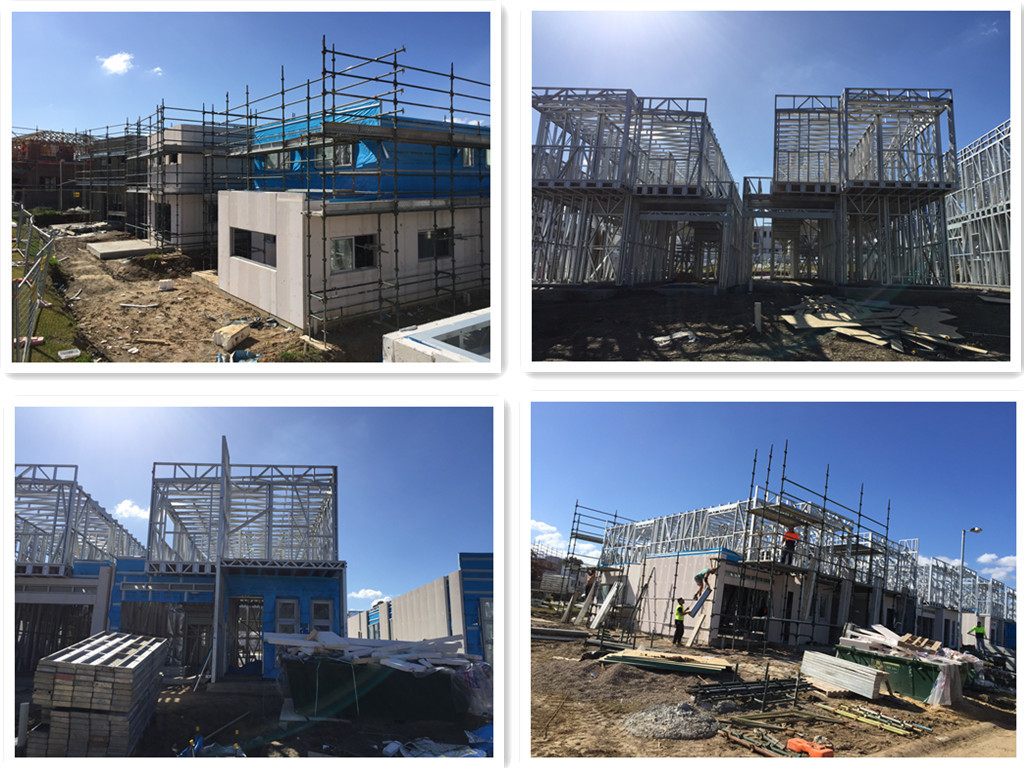 DeepBlue Light Gauge Steel Structure Prefab Townhouse Building Affordable Homes Eco-Friendly for Rent