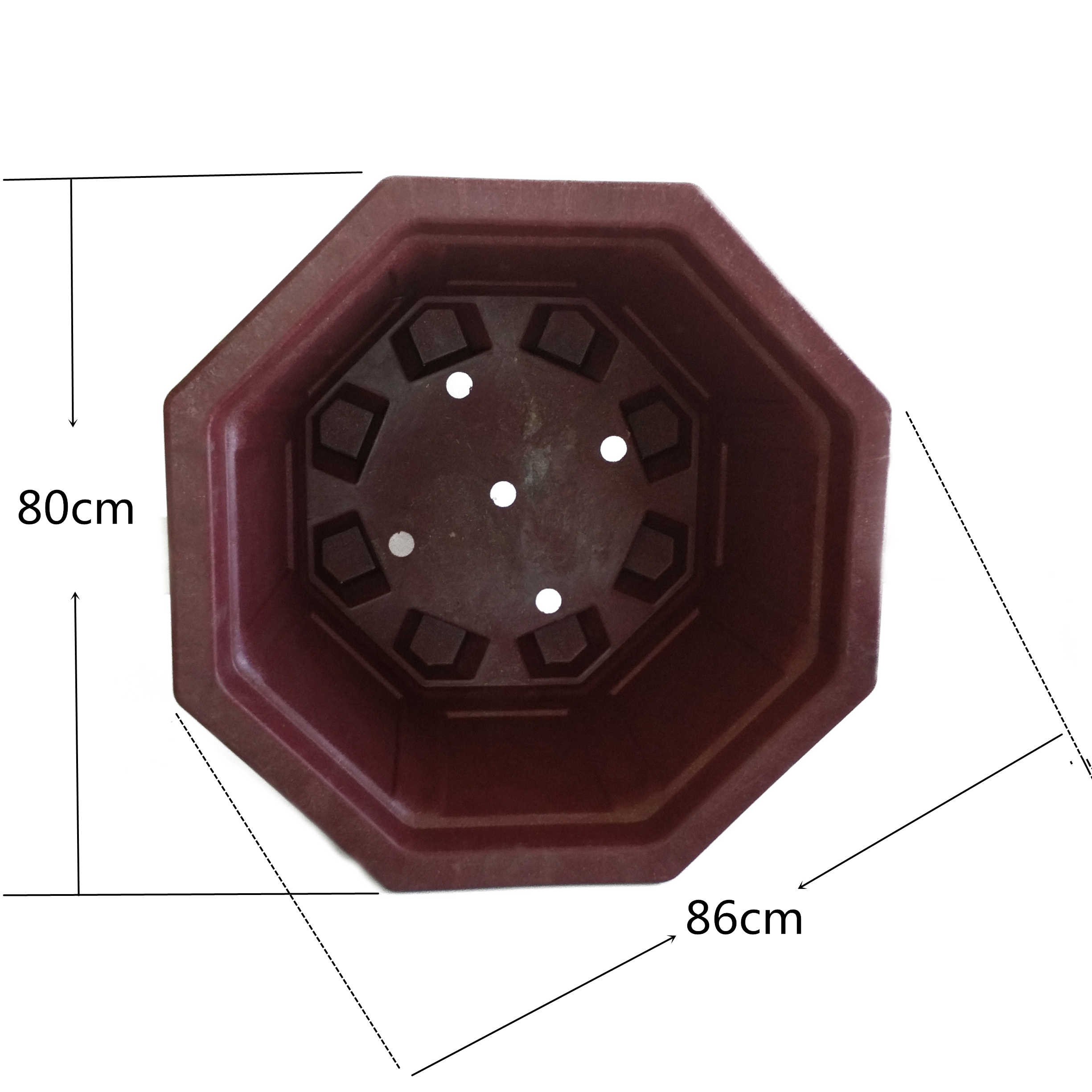 Large Compression Process Octagon Plastic Nursery Pots Hollow Bottom