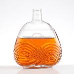 Transparent Vodka Bottles in Super Flint Glass for Brandy at and Embossed Design