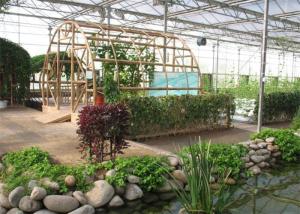 Wholesale Fish Farming Garden Glass Greenhouse Strong Drainage Capacity 8m*4m Dimension from china suppliers