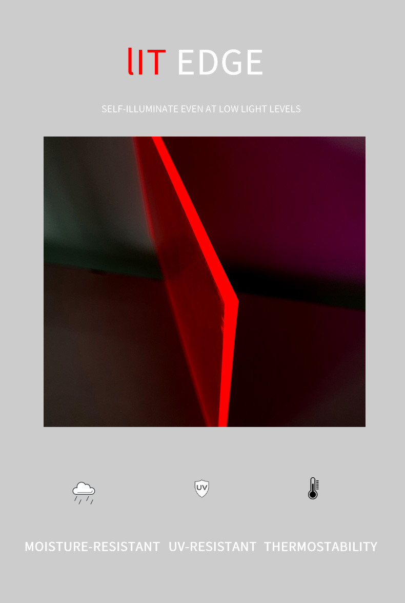 UV Resistance Fluorescent Transparent Red / Pink Cast Acrylic Perspex Sheet For Advertising