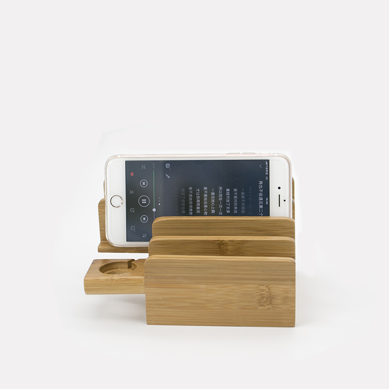 Bamboo Charging Station for Multiple Devices Electronic Device Organizer for Cell Phone, Tablet
