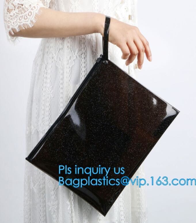 k bag with handle & slider, reclosable pvc clear plastic slider k bag, Reusable slider white small nylon cle