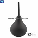 Black Silicone Enema Bulb Kit 7.6oz Clean Anal Douche for Men Women with 19.7in