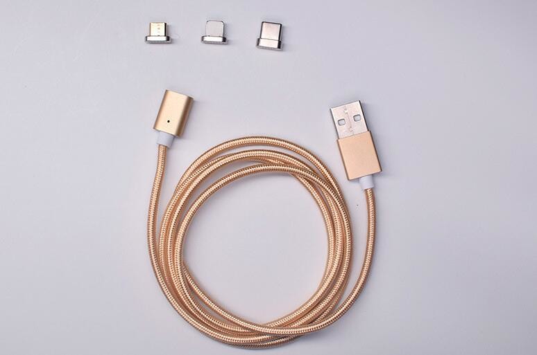 Fast Charging USB Data Cable , 3 In 1 Magnetic Cable For Micro USB / Light - Ning / Type C