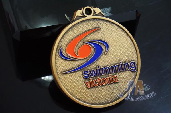 Swimming Football Or Flag Football Custom Sports Logo Medals Filling Soft Enamel
