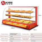 Professional Electric Red Glass Food Warmer Display Showcase with Toughened