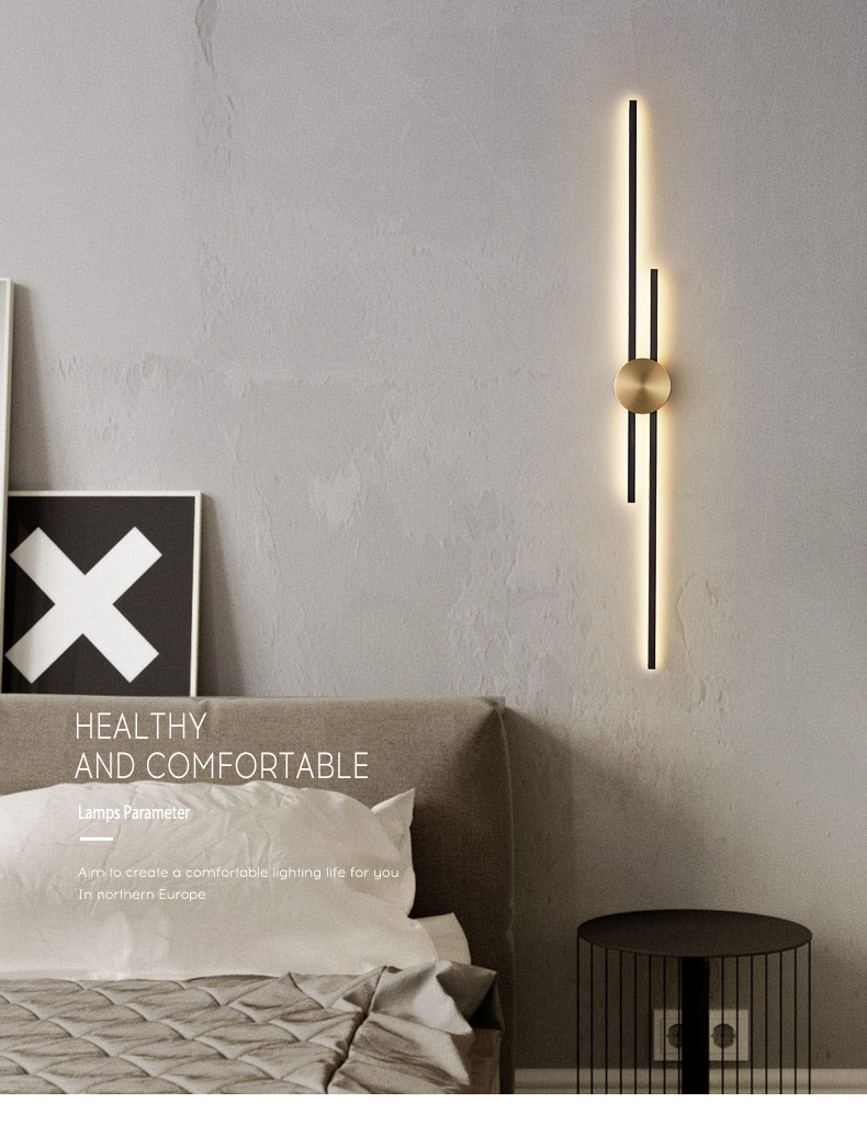 Luxury minimalist bedroom bedside long wall light creative living room TV background wall lamp(WH-OR-256)