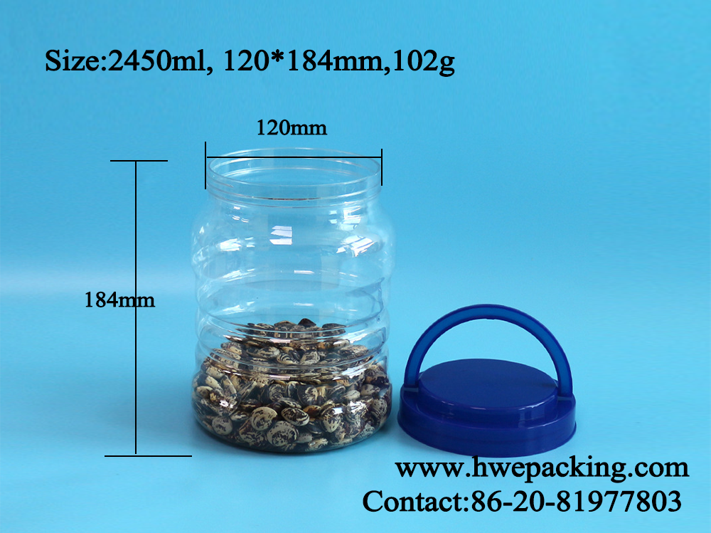 83OZ Leak Proof Large Plastic Packaging Jar For Electronic Parts Machine Elements