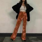 Summer Ladies Casual Pants , High Waisted Straight Leg Trousers