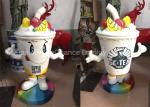 Outdoor Large Size Fiberglass Resin Statues Advertising Drinks Cup Sculpture