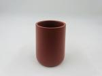 Polyresin Bathroom Countertop Accessories Red Round Taper Toilet Brush Hand Soap