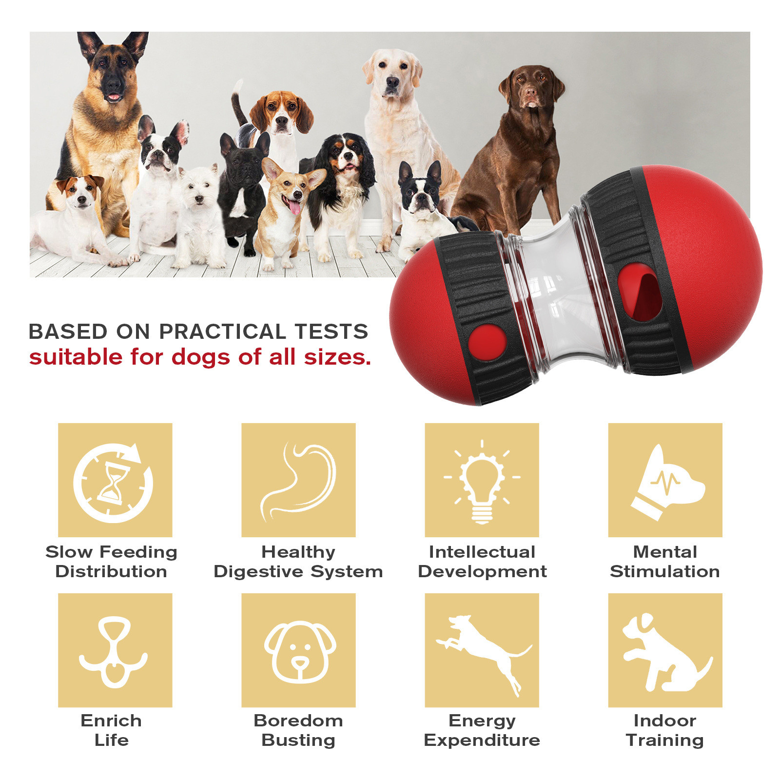 Interactive Rotating Treat Dispenser Dog Toy – Keep Pets Engaged, Durable Plastic, Bulk Pet Supplies
