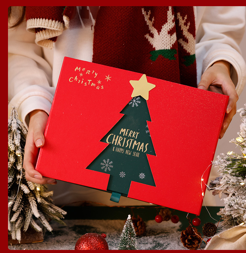 Custom Luxury Rectangle Chocolate Paper Christmas Present Storage with Logo