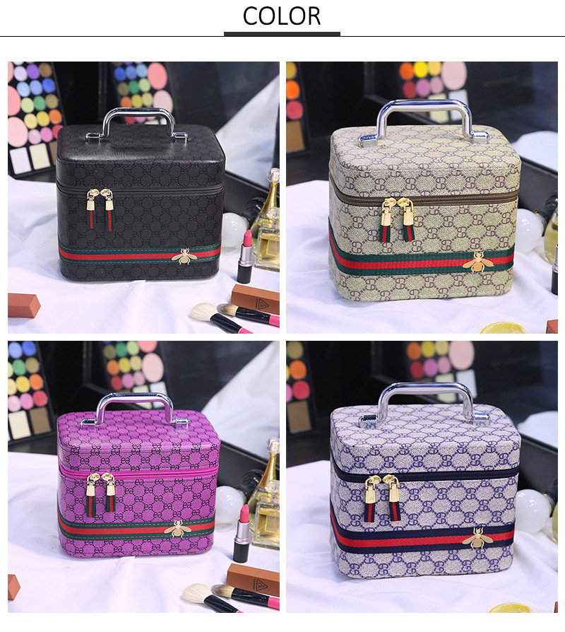 SGS Dustproof Pu Leather L24cm Makeup Storage Case