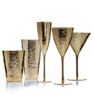 Wholesale High End Glassware Collection Custom Luxury Golden Wine Glass Gift Wine Glass Set from china suppliers