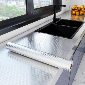 Wholesale Household Silver Metallic Wallpaper Vinyl 10m-100m Kitchen Splashback Wallpaper from china suppliers