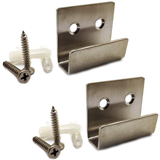 40x35mm Stainless Steel U-shaped Tile Bracket Wall Hook for Wall Display Black Silver