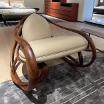 Black Walnut Recliner Armchair Balcony Lazy Chair Leisure Solid Wood Chair