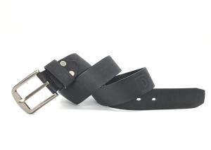 Wholesale Simple Dark Nickle Buckle Mens Casual Leather Belt With Strip Embossing from china suppliers