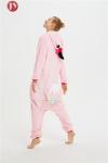 Flamingos Christmas Onesie Pajamas Adult Flamingos Soft Flannel Rear Zipper