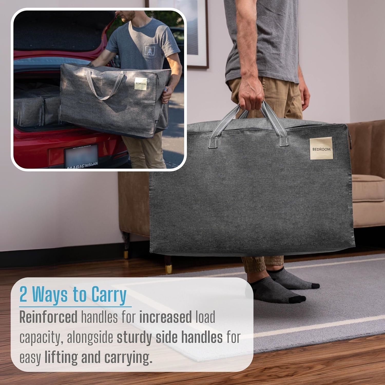 VENO 8 Pack Moving Bags, Moving Supplies, Moving Boxes, College Packing Storage Boxes With Lids Alternative, Heavy Duty