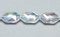 Crystal AB Glass Faceted Slabs, 15 Beads Per Strand
