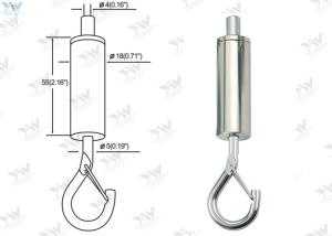 Wholesale Large Hook Aircraft Cable Suspension Systems / Brass Cable Gripper Nickel Color from china suppliers
