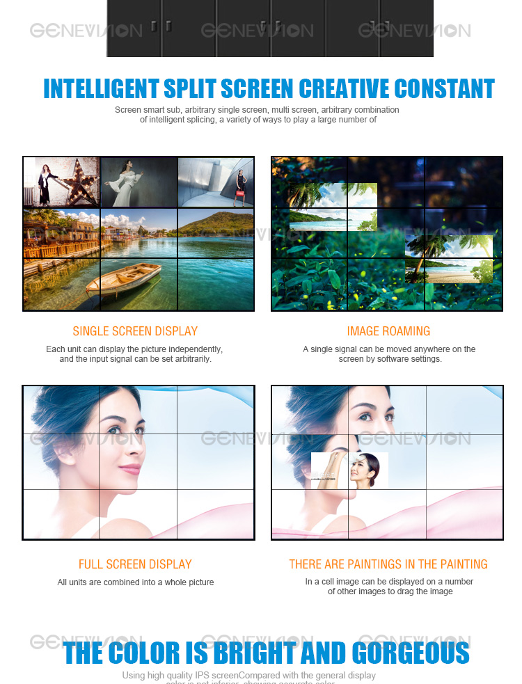 46 inch TV wall with cabinet floor standing high brightness advertising splicing screen ultra narrow bezel 5.5mm seamles