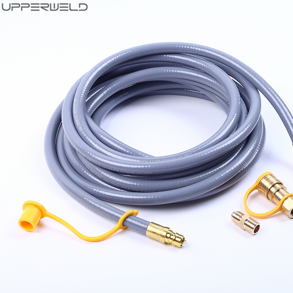 10/12/24 Feet Natural Gas Hose with Quick Connect Fittings for Grill Fireplace Heater LPG Gas