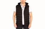 Fashion Casual Hooded Black Padded Gilet Mens Fur Linning In Stock