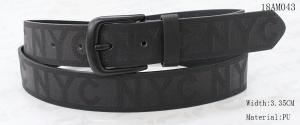 Wholesale Embossed Logo Black Leather Jeans Belt , Black Painting Buckle Casual Male Belts from china suppliers