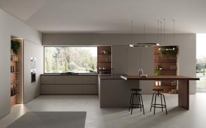 Wholesale Modern Melamine Kitchen Cabinet Tailored Kitchen Set Custom With Dinning Bar from china suppliers
