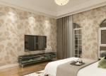Khaki Color 3D Floral Wallpaper for Wall Decoration / PVC Wall Coverings