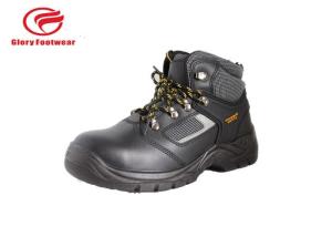Wholesale Ladies Full Grain Leather Lightweight Steel Toe Boots Black , Mens Steel Cap Work Boots from china suppliers