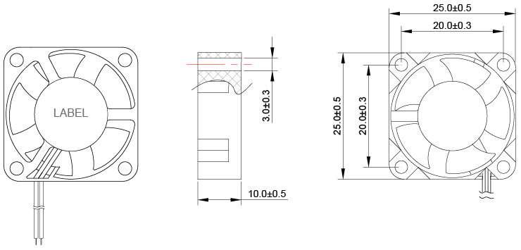 Practical 5 Volt DC 3D Printer 25x25x10mm PBT Material For Air Cleaner