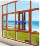 Contemporary Home Aluminium And Wood Windows , 5mm Glass Double Glazed Windows