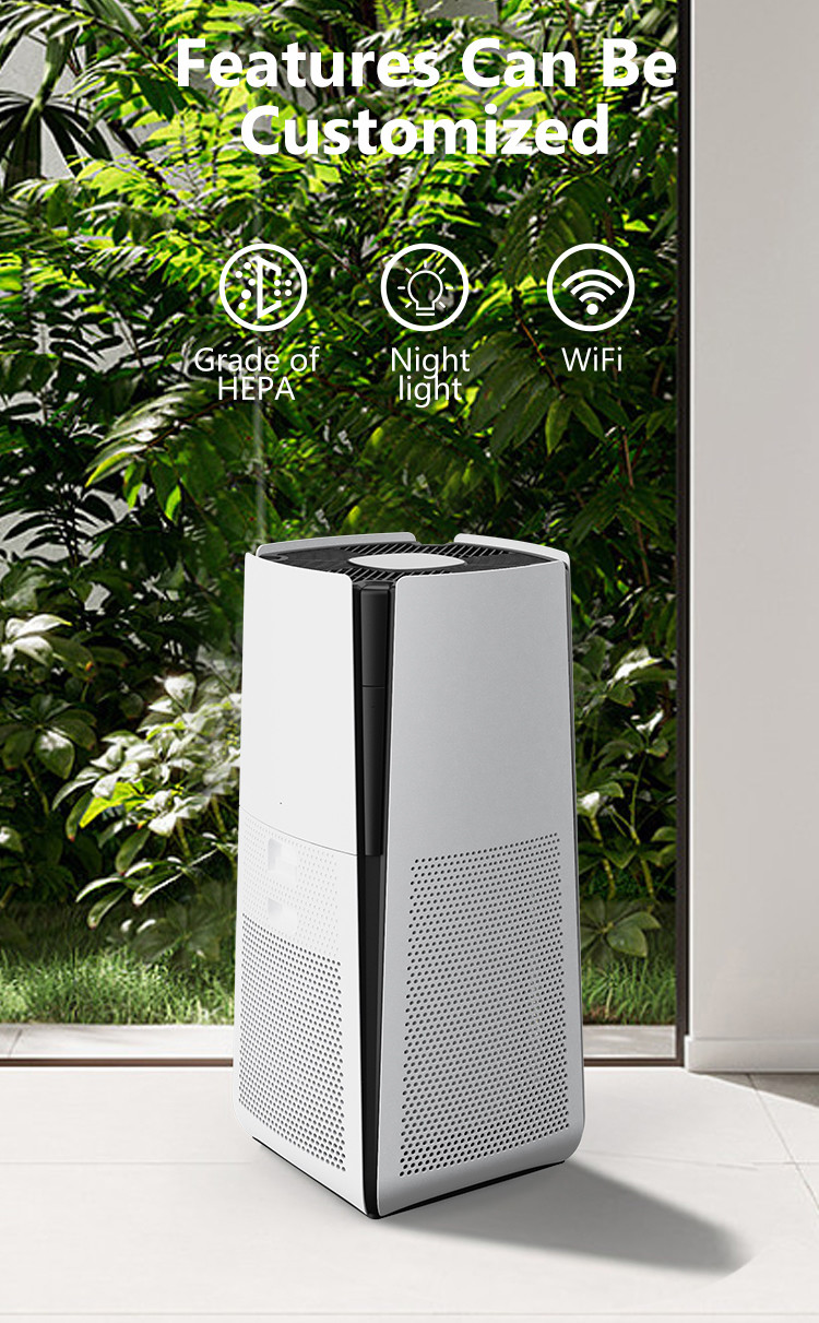 110V 68W Portable Hepa Filter Air Purifier Machine for Large Room
