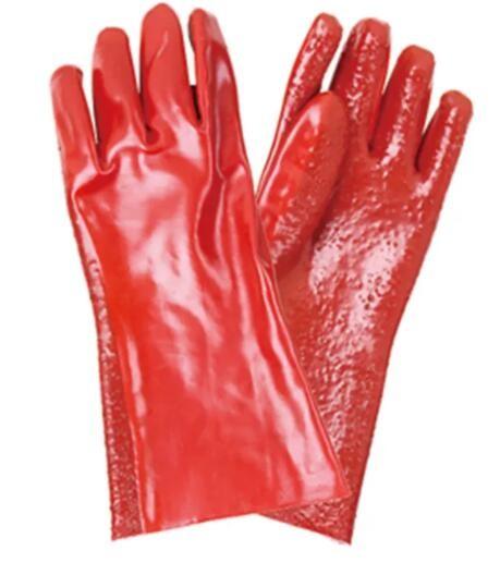 Waterproof PVC Coated Chemical Resistant Gloves PVC Dipped Gloves With Terry