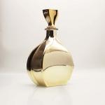Crystal Glass Stopper Brandy Glass Bottle Carafe Glass Bottle Golden Electroplat