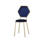 Colorful Upholstered Dining Chairs Hexagon Backrest For Dining Room