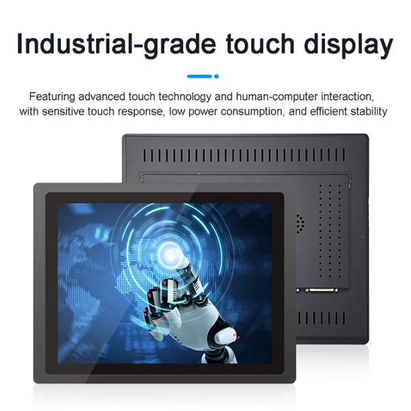 Rear Mount Industrial Fanless Touch Panel Pc Android IP65 Waterproof RS232 Embedded Display