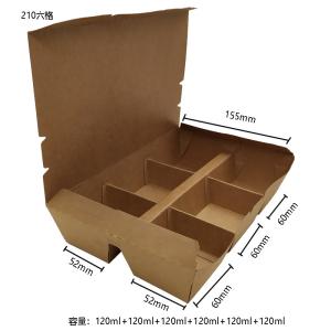 Wholesale Food Grade Kraft Paper Take Out Boxes 6 Compartments Serve Hot And Cold Foods For Restaurants from china suppliers