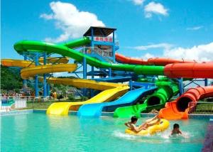 Wholesale Colorful Swimming Pool Fiberglass Water Slide Water Park Playground Equipment from china suppliers