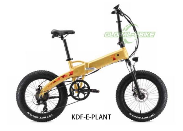 Yellow 20inch Electric Folding Bike Fold Up Battery Bike Shimano 7 Speed 36V