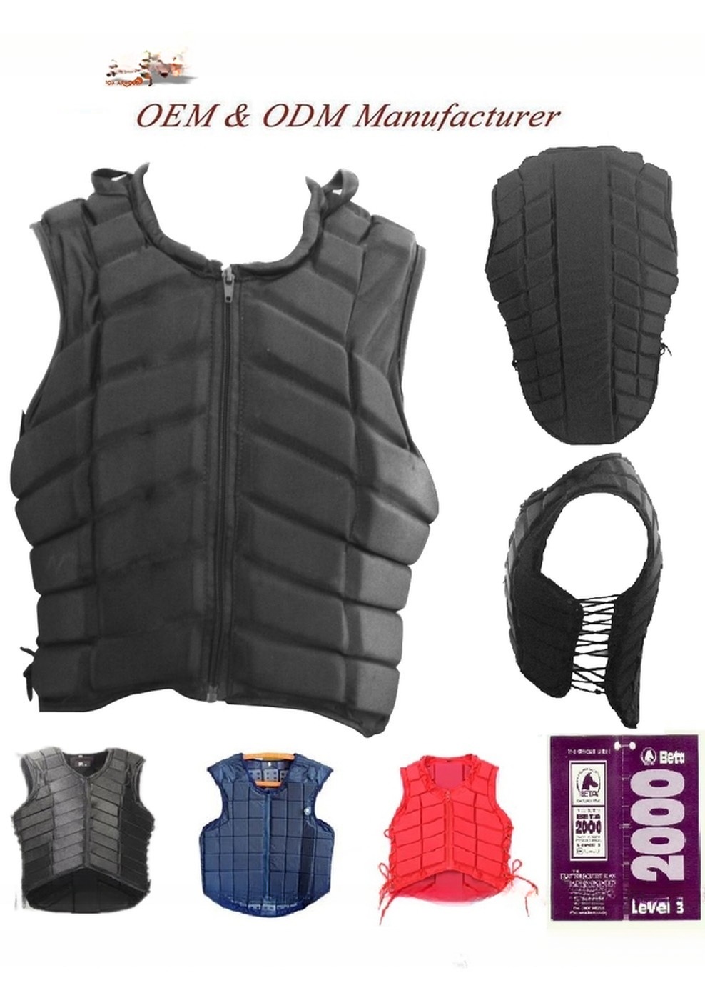 Certified Foam Padded Black Children Vest for Outdoor Horse-Riding/Equestrian Activities