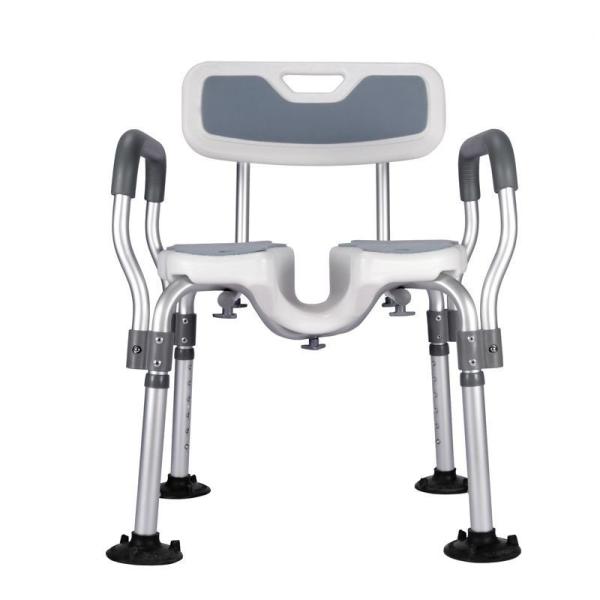 Senior Friendly Bathroom Chair For Shower Adjustable Height Aluminium Bath Chair