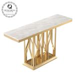160x45x85cm 0.3cbm Stainless Steel Console Table With Marble Top 20mm