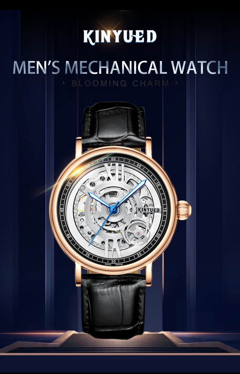 Simple Tourbillon Mechanical Wrist Watch With Hardness Mineral Glass